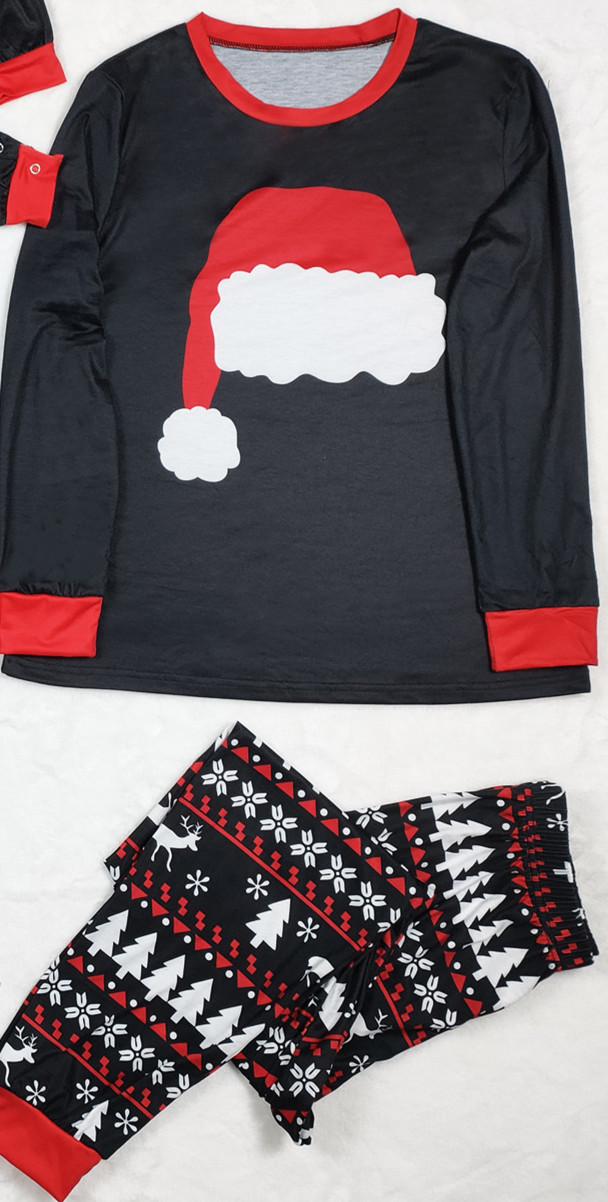 New Autumn And Winter Pajamas Set Home Wear Christmas Hat Printed Parent-child Suit — foto 11