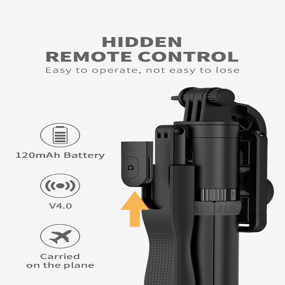 Compatible with Apple, Bluetooth Wireless Selfie Stick Tripod Foldable Monopod - Image 3