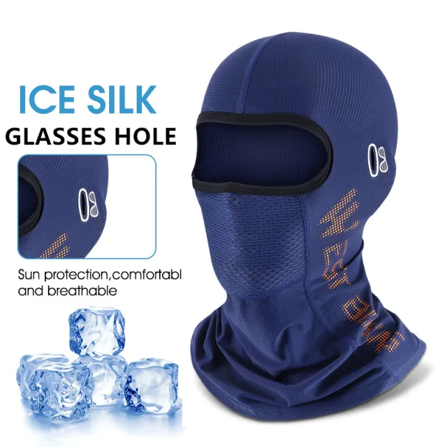Cycling Mask Ice Silk Sunscreen Headgear Motorcycle Helmet Blue - Shop at LoveMi