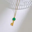 Stainless Steel Key-shaped Religious Series Pendant Necklace view 6