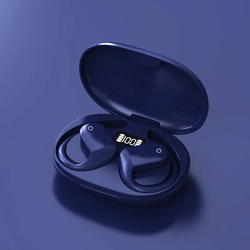 Open Ear Bluetooth, Wireless Headphones Sport Over Earphones Built-in Mic With Ear Hooks Case Ergonomic For Running Fitness