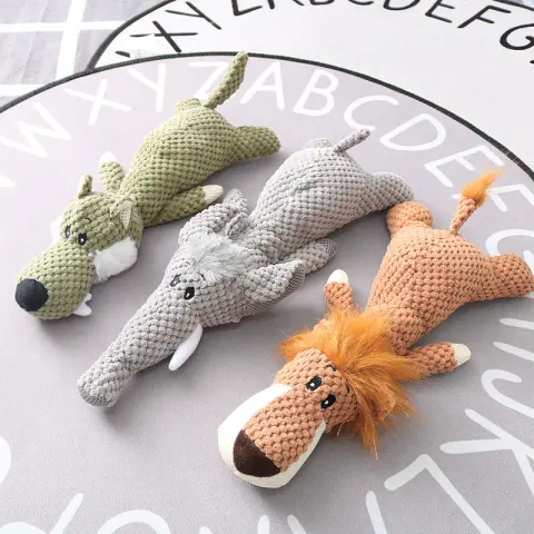Plush Cartoon Puppy Dog Toy Pet Dog Chew Squeak