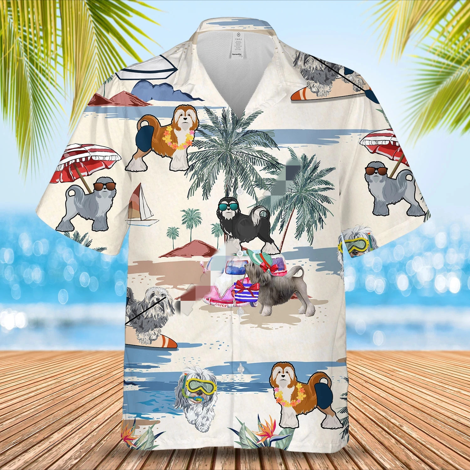 Title 5, Mens 3D Digital Dog Print Top Casual Shirt, co...