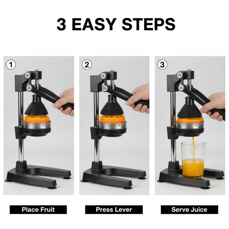 Grade Citrus Juicer Hand Press Manual Fruit Orange Juice D — image 5