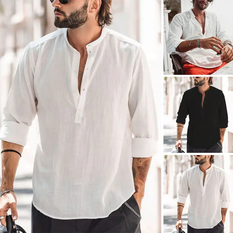 Men's Casual Stand-up Collar Door Barrel Solid