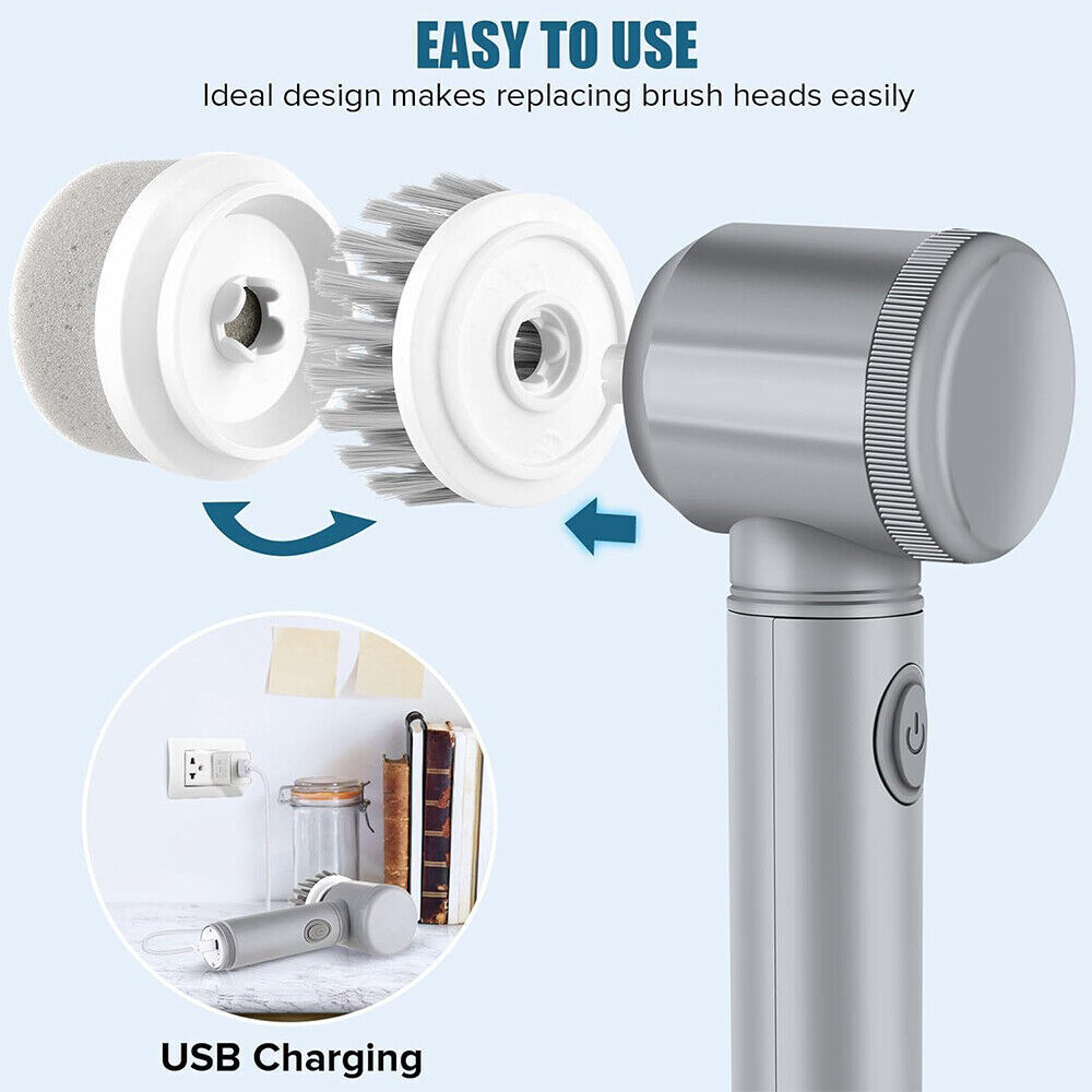 Rechargeable Electric Cordless Cleaning Brush Spin Scrubber Turbo Scrub Cleaner — foto 10
