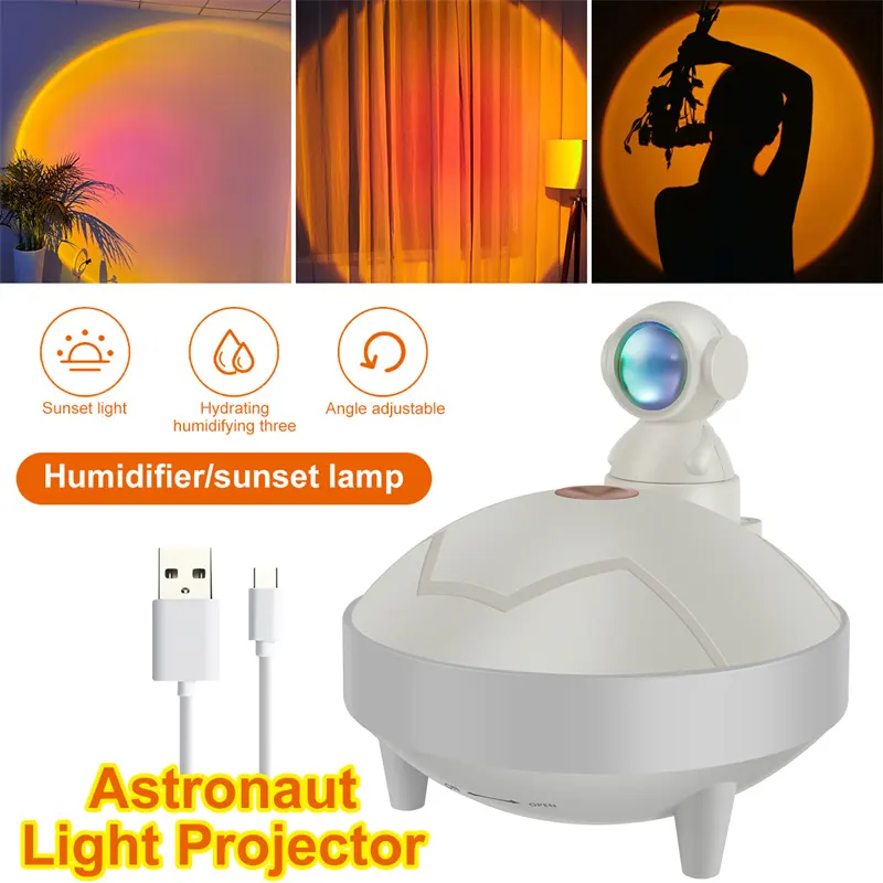 Astronaut Sunset Lamp Humidifier 2 Spraying Mode 360 Degree