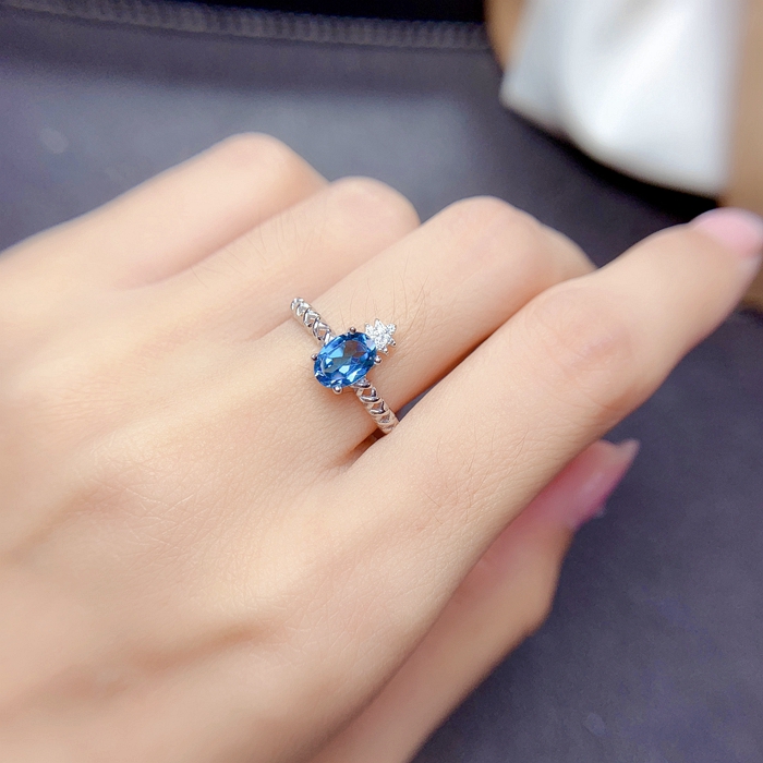 S925 Silver Ring Empty Holding Oval 5x7mm — foto 7