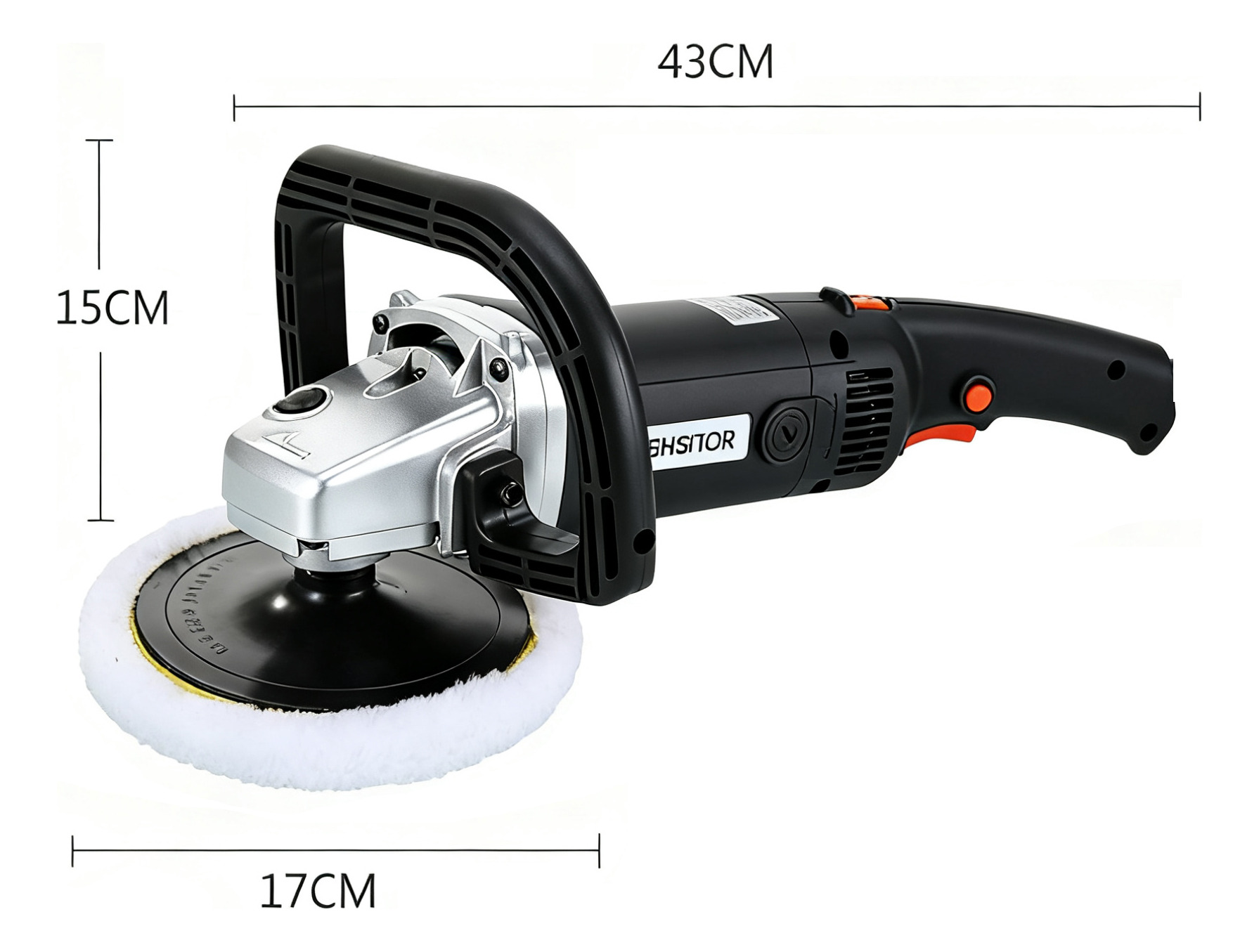 Automotive Angle Polisher 7 Inch 1400w 2800-5800 Rpm Black