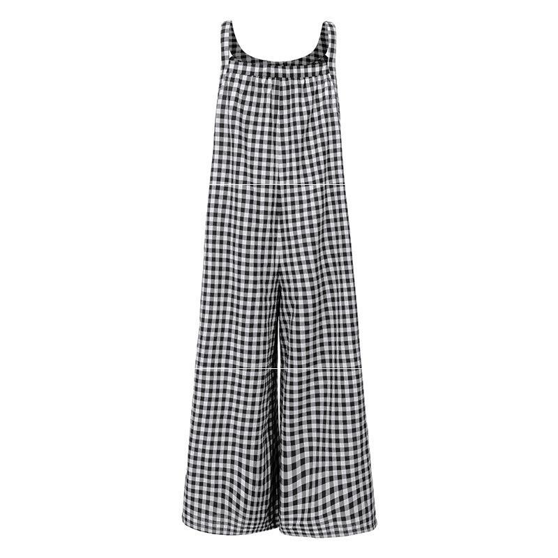The New Retro Grid Code Show Thin Jumpsuits Big Wide-legged