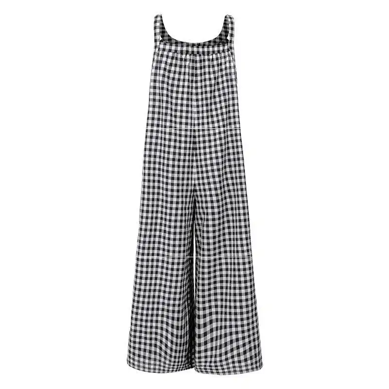 The New Retro Grid Code Show Thin Jumpsuits Big Wide-legged