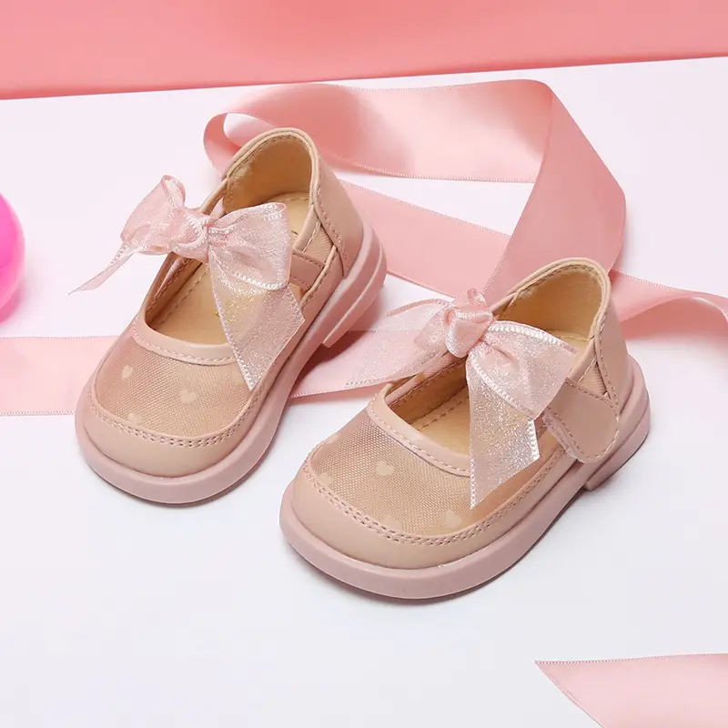 New Breathable Mesh Children's Small Leather Shoes