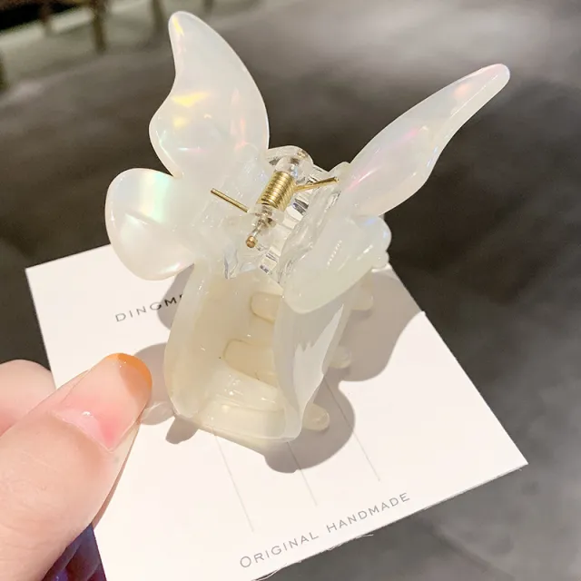 Hair Clip Female Korean Ins Back Head Color Butterfly Catch Clip Super Fairy Girl Hair Clip Sweet Hair Catching Girl Fairy White - Shop at LoveMi