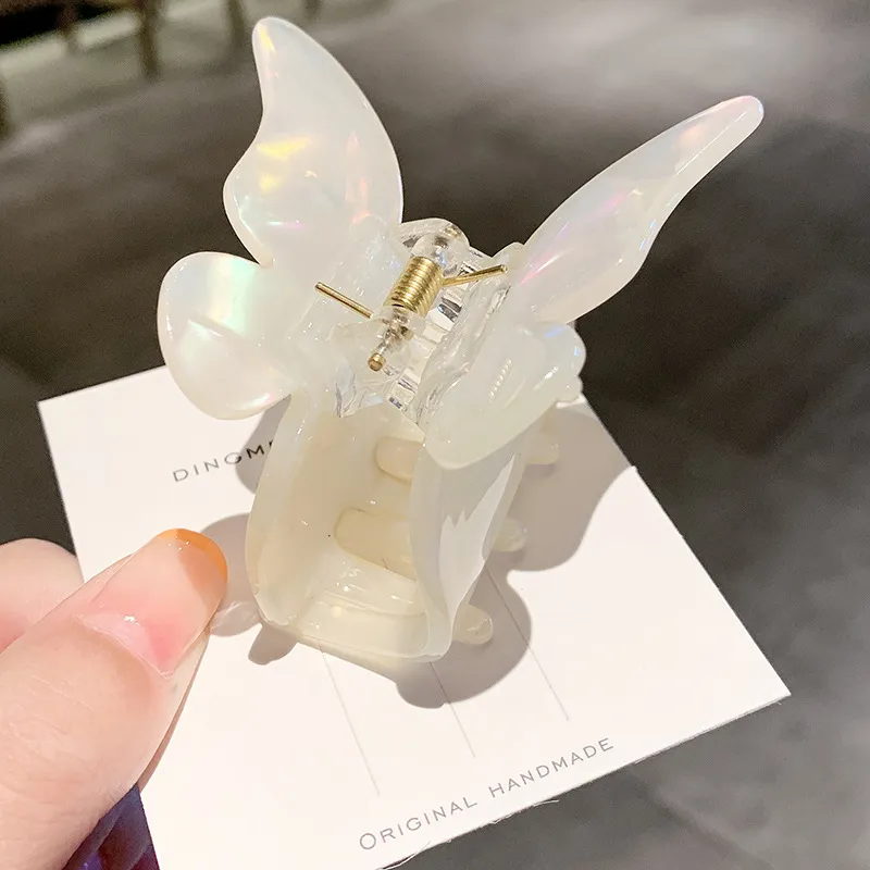 Hair Clip Female Korean Ins Back Head Color Butterfly Catch Clip Super Fairy Girl Hair Clip Sweet Hair Catching Girl - Fairy White