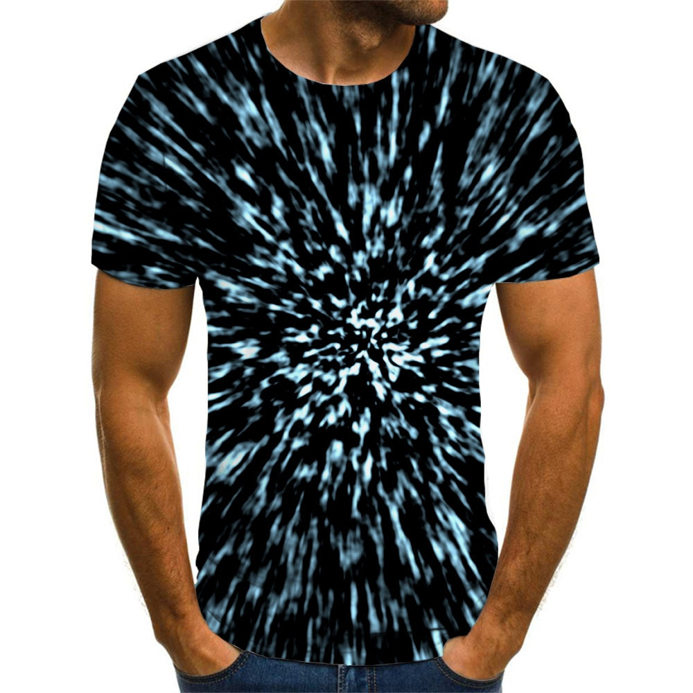 Title 2, Herren Sommer T-Shirt Rundhals 3D Digitaldruck ...