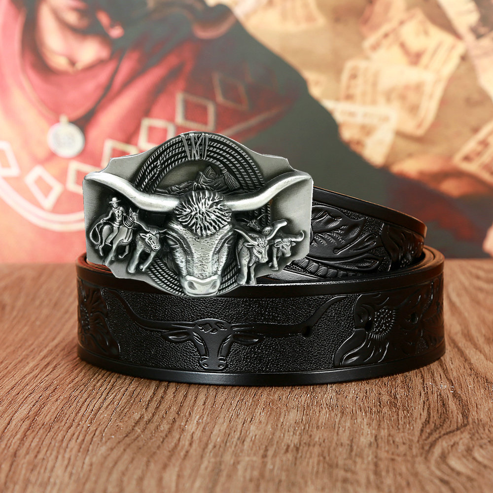 Western Denim Natural Year Cowhide Craft Belt