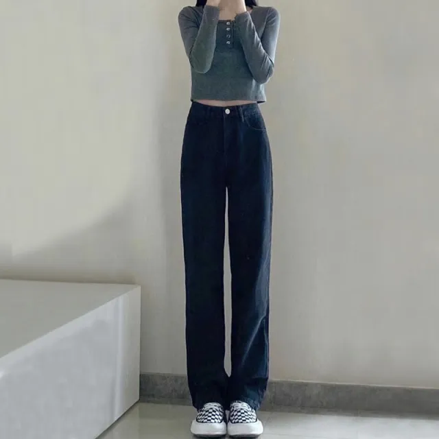 Loose Casual Wide Leg Mop Pants Black - Shop at LoveMi