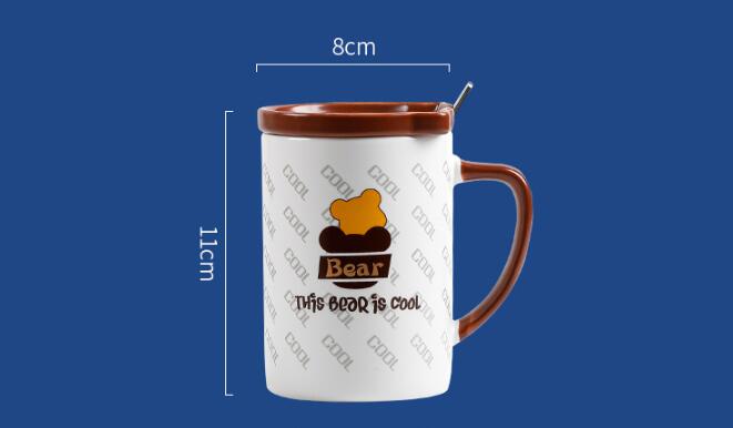 Title 1, Office Female Cute Bear Household Mug With Lid ...