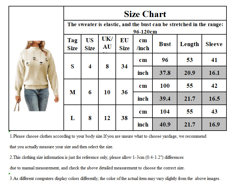 Title 1, Cherry Pullover Long Sleeved Sweater