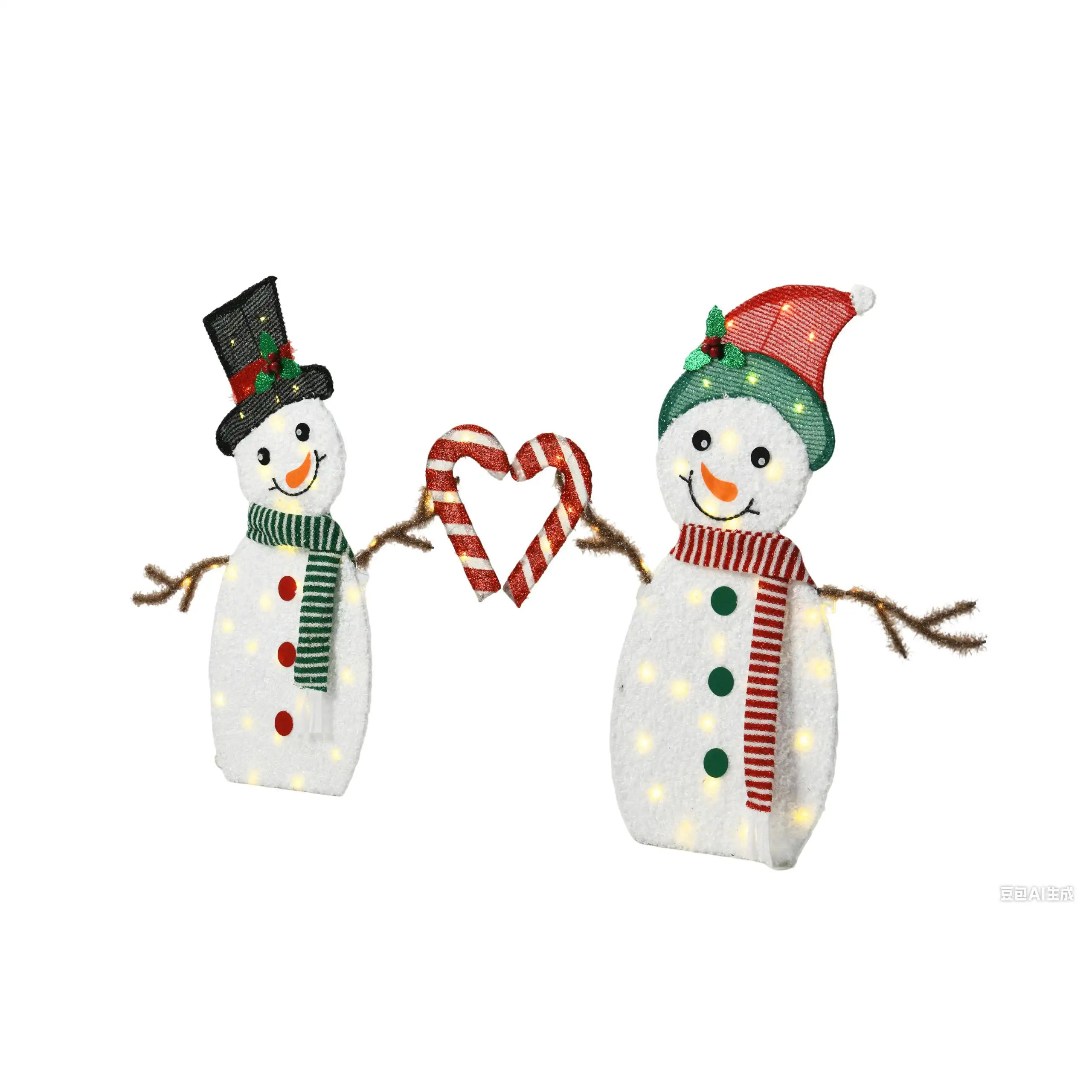 Heart-shaped Snowman Christmas Warm Light Decorative Lights Holiday Home And Christmas Indoor And Outdoor Decoration Soft Light Atmosphere Lights