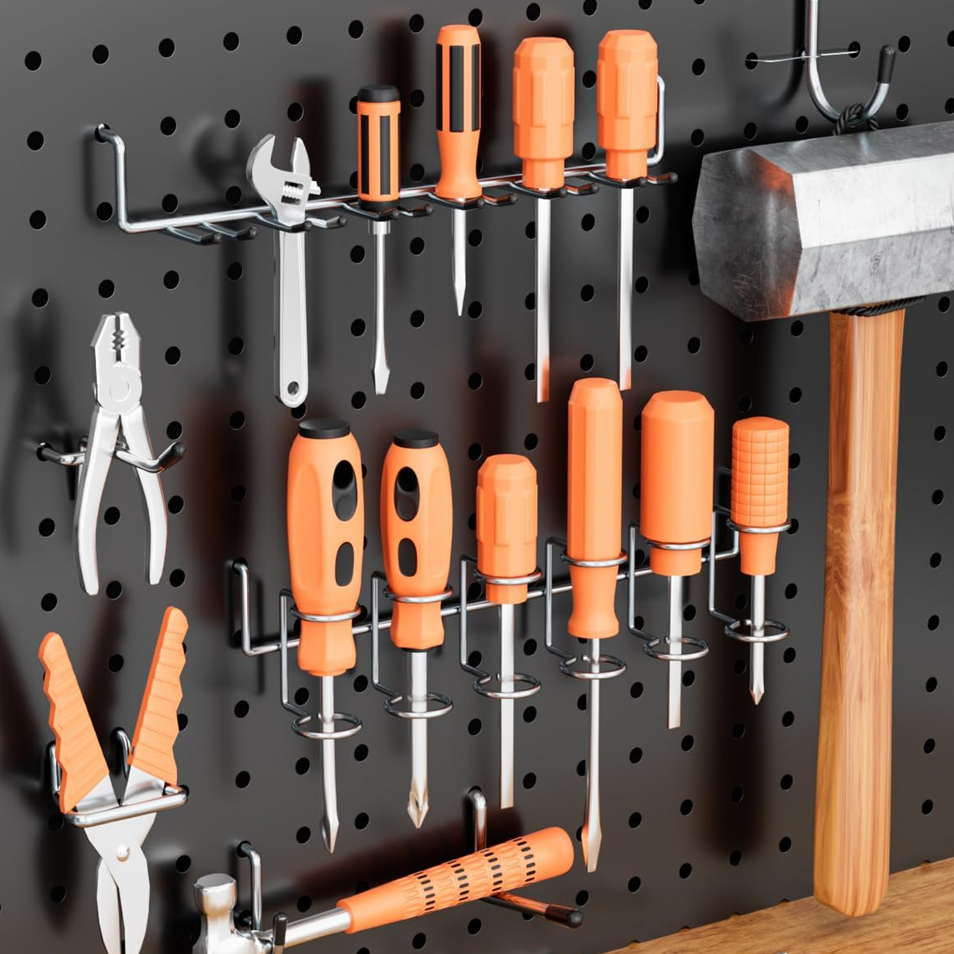 278-Piece Pegboard Organizer Kit, Wall-Mounted Tool Storage Kit, Ideal For Workshops, Garages, Warehouses, And More