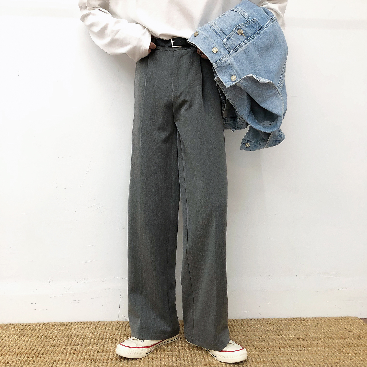 Title 4, Mens Loose Suit Pants Straight Tube Casual. Co...