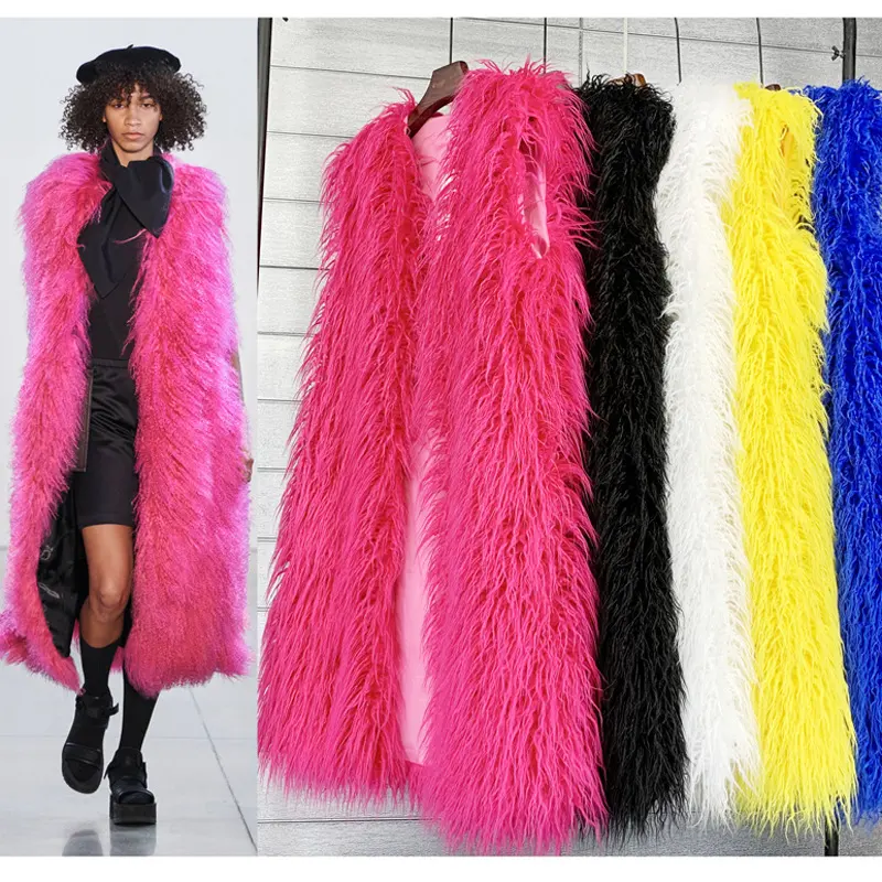 Long Beach Wool Fur Vest Warm Women's Coat