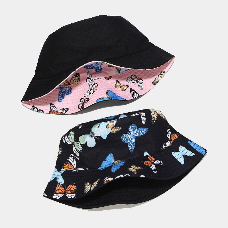 Title 3, Fisherman Hat With Colorful Butterfly Pattern