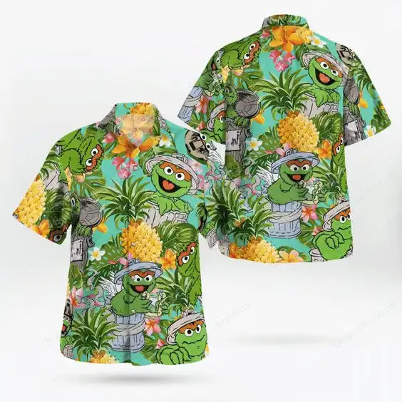 Hawaiian Printed Short Sleeve Shirt European Size Men's Shirt