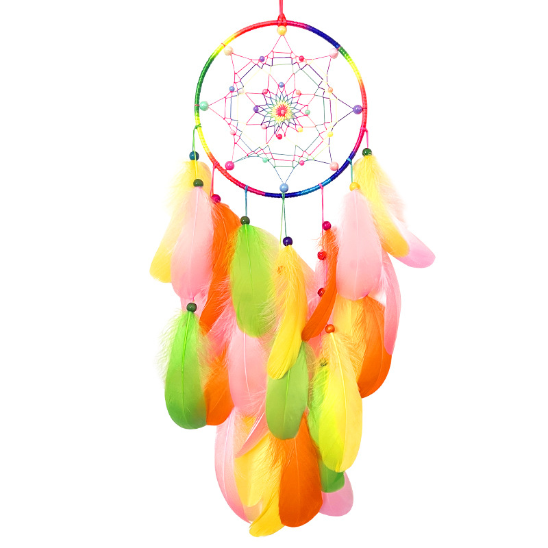 Title 1, Fashion Colorful Feather Dreamcatcher Hanging O...