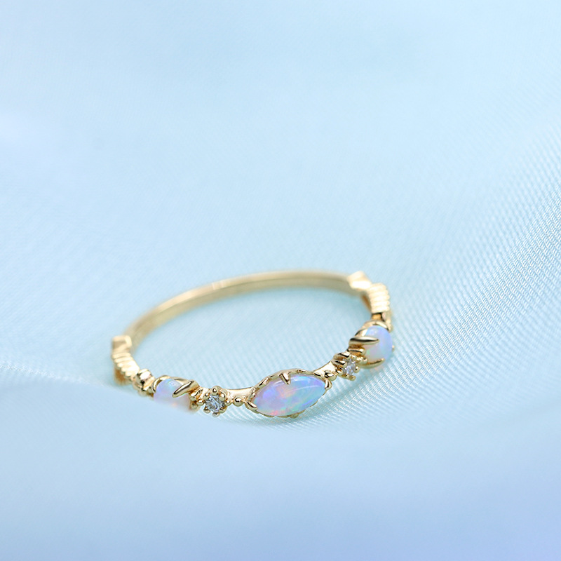 Gold-plated Inlaid Light Luxury Thin Ring