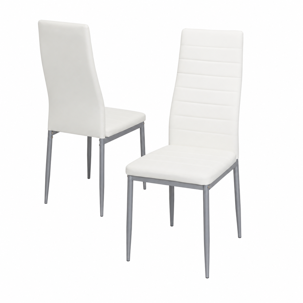 Modern Dining Room Accent Chairs , Upholstered Leather Side Chair For Living Room, Space-Saving Kitchen Chair With Thick Cushions And Metal Legs — 1