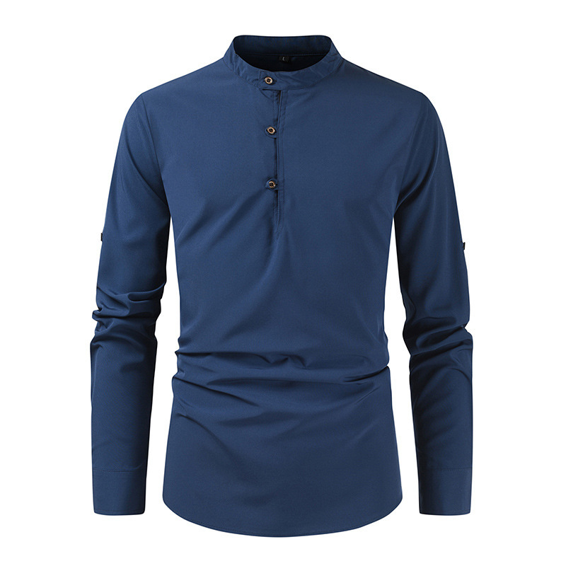 Title 5, Chemise homme manches longues en coton et lin, ...