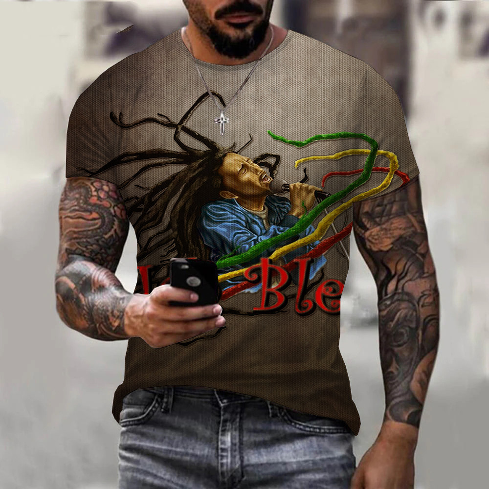 Title 7, T-shirt a maniche corte con stampa digitale 3D....