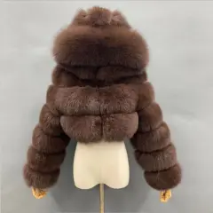 New Winter Faux Fur Coat for Women - Coffee - View 1