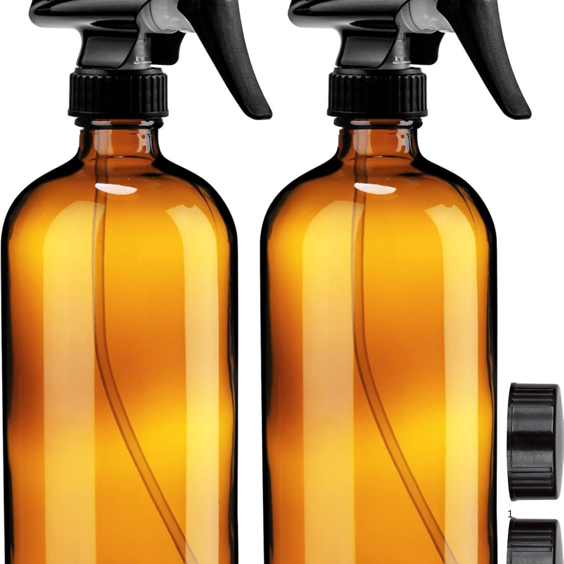 Flacons pulvérisateurs vides en verre ambré – lot de 2 – grande bouteille