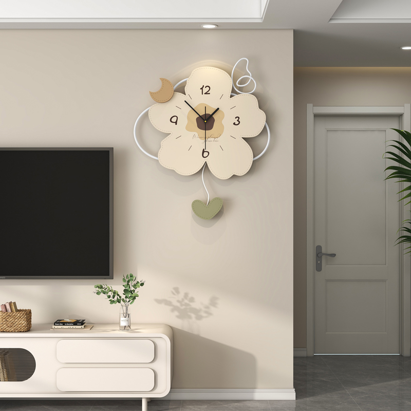Cute Flower Shaped Wall Clock Modern Decorative Home Bedroom Decor