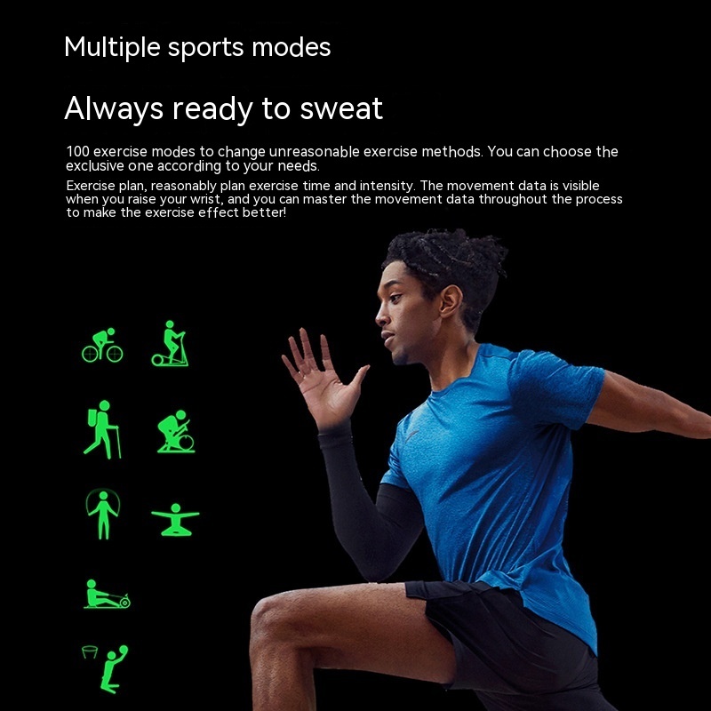 Smart Watch Waterproof Multi-functional Ultra-thin 16 Large Screen Monitoring Heart Rate Blood Pressure Bluetooth Calling