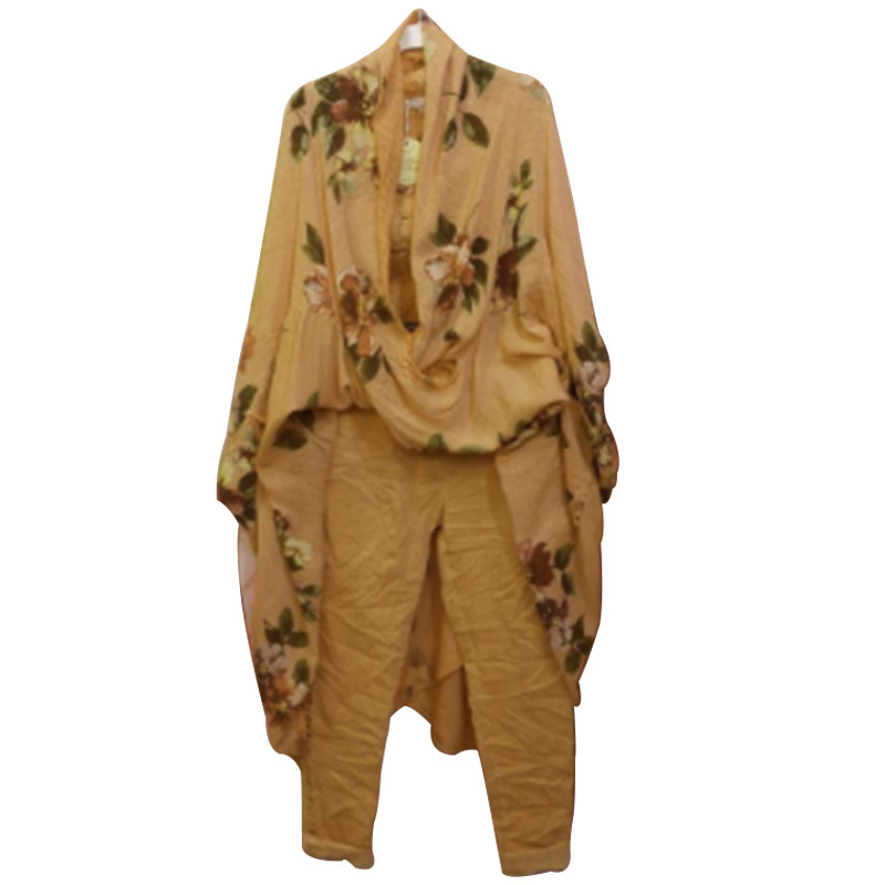 European And American Women's New Printed Tops And Pants Set