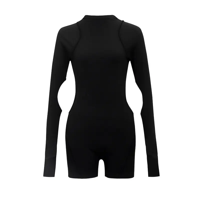 Niche Waist Hollow Long-sleeved Ladies Bodysuit