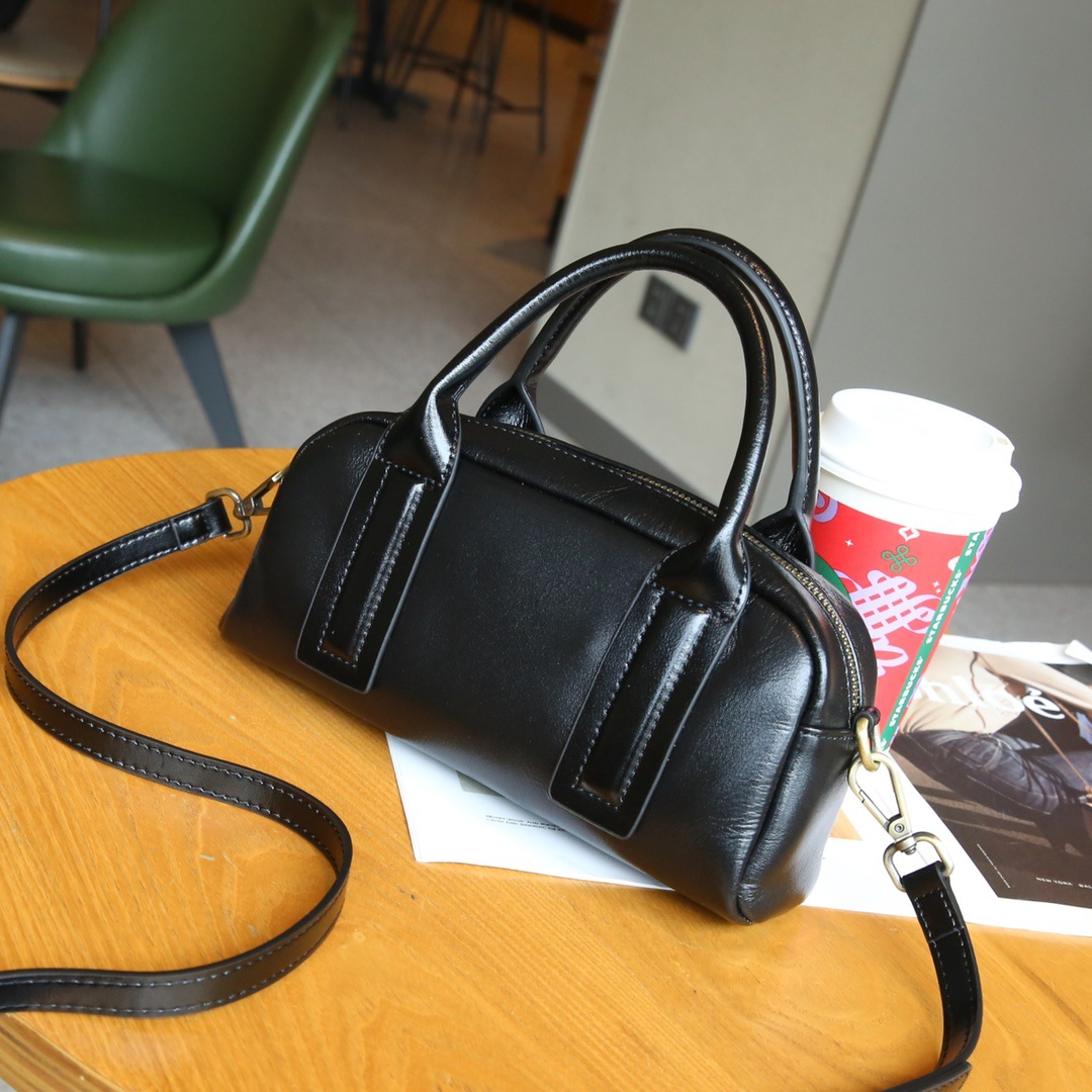 Sac pour femme en cuir véritable, style baguette, cuir de vache tanné végétal – Image 5