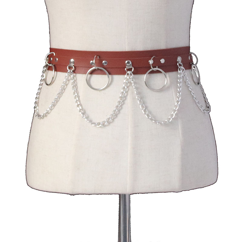 Europe And The United States Punk Wind Decorative Belt Personality Metal Chain Belt