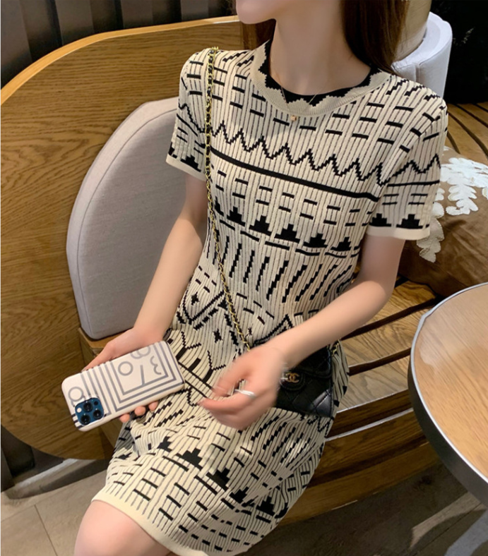 French Vintage DressSummer Design Sense Of Fashion Small Fragranceknitting