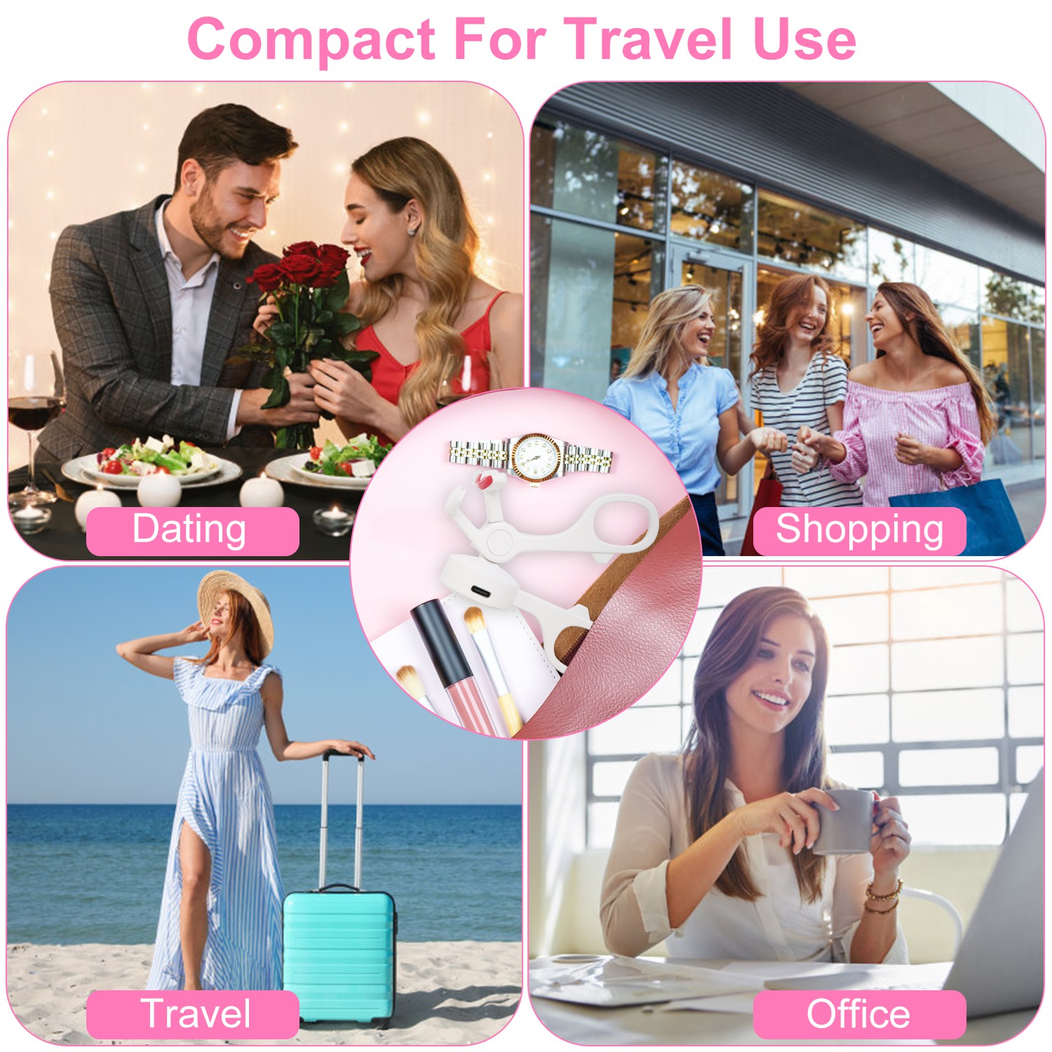 2Pcs Heated Eyelash Curler Electric USB Rechargeable Eyelash Curler Anti Burn Compact With Comb Heat Up Fast Within 8S For All Eye Shapes For Women Make Up Gift Travel Valentine Mother Day thumbnail 9