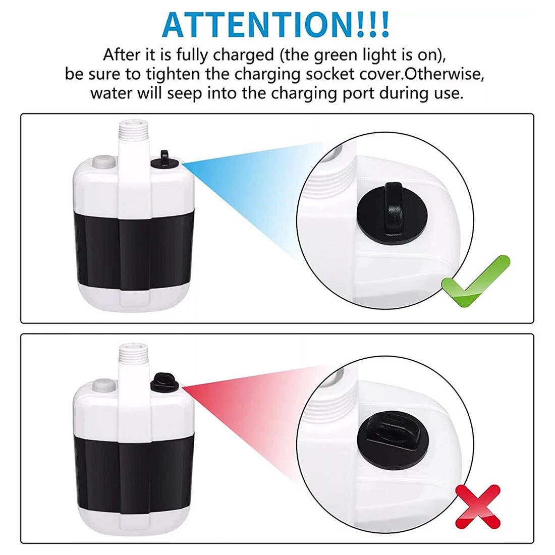 Portable Camping Shower USB Rechargeable Electric Shower For Garden Outdoor