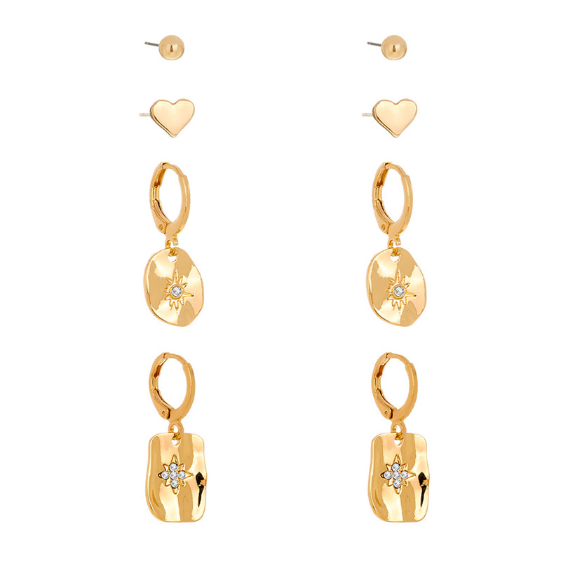 Metal C-shaped Skylight Star Earrings