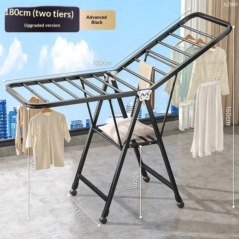 1.8-meter Premium Black Double-layer Air DryingFolding Clothes
