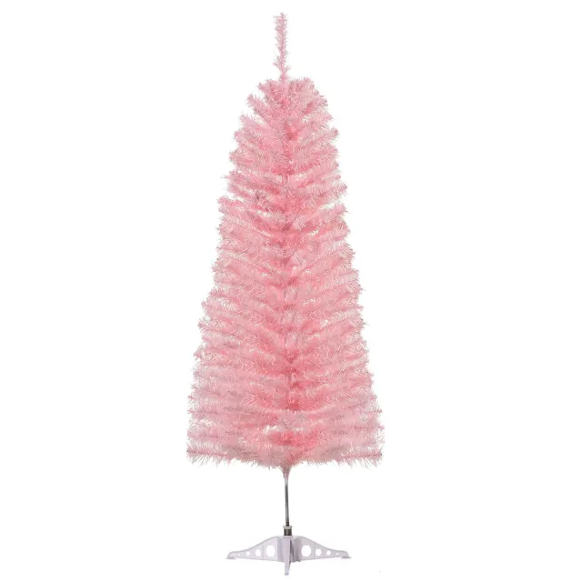 4FT Artificial Christmas Tree Holiday Xmas Holiday Pencil Tree Decoration With Automatic Open For Home Party Pink - Shop at LoveMi