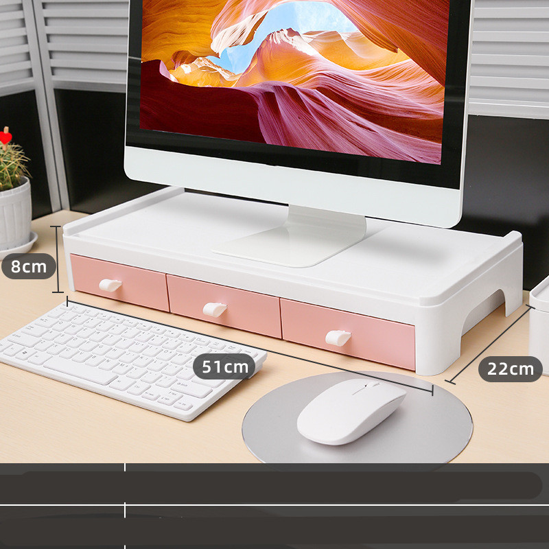 OrganiBoost Pro Monitor Stand with Drawers - Desktop Organizer | Shop Now on CyberRigStore.com