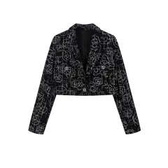 Women's Early Autumn High-end Niche Short Jacket - Black - View 1